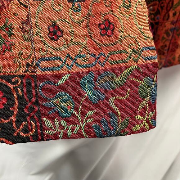 Ellen Fig Womens Medium Multi Color Floral Full Zip Lined Beaded‎ Blazer Jacket - Picture 10 of 15